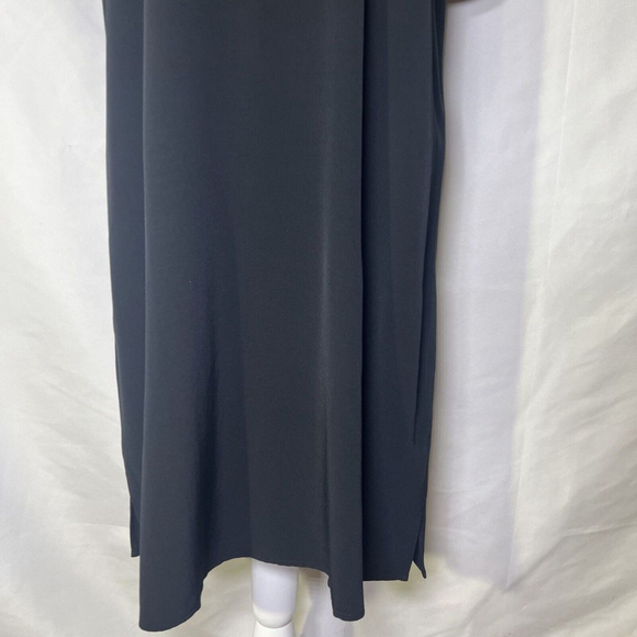 Eileen Fisher Jersey T-Shirt Midi Dress Women's Sz Medium Short Sleeve Black - Picture 3 of 14